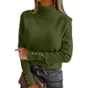 image:imageANRABESS Turtleneck Sweaters for Women Long Sleeve Tops  2026 Fall Winter Fashion Clothes Office Work Daily Wear Dressy Casual Outfits Soft Knitted Ribbed ButtonCuff Pullover TopArmy Green