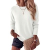 image:imageANRABESS Womens Crewneck Long Sleeve Knit Sweater  Soft Lightweight Loose Fit Basic Pullover TopsCasual OfficeLayering Daily WearFall Winter OutfitsWhite