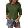 image:imageANRABESS Womens Long Sleeve Crewneck Floral Knit Fall Sweaters  Cute 3D Flower Sweater Soft Cozy Warm Trendy Pullover Top Dressy Casual Work Wear Travel Vacation Outfits Winter ClothesArmy Green
