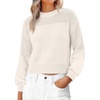 image:imageANRABESS Womens Long Sleeve Sweaters Cropped Crew Neck  Soft Warm Cozy Chunky RibbedCasual Cozy Comfy Pullover Tops Fall Winter Daily Wear Outfits ClothesWhite