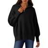 image:imageANRABESS Womens Oversized Quarter Zip Pullover Sweaters  Fall Fashion Outfits Long Sleeve Slit Side Baggy Loose Fit 14 Zip Lapel Collared Ribbed Knit Soft Warm Winter ClothingBlack