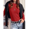 image:imageANRABESS Long Sleeve Shirts for Women Waffle Knit Tops  Crew Neck Slim Fitted TShirtsFall Lightweight SweaterSoft Basic TeeCasual Going Out OutfitsWork Everyday Wear ClothingBright Red