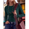 image:imageANRABESS Long Sleeve Shirts for Women Waffle Knit Tops  Crew Neck Slim Fitted TShirtsFall Lightweight SweaterSoft Basic TeeCasual Going Out OutfitsWork Everyday Wear ClothingDeep Green