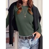 image:imageANRABESS Long Sleeve Shirts for Women Waffle Knit Tops  Crew Neck Slim Fitted TShirtsFall Lightweight SweaterSoft Basic TeeCasual Going Out OutfitsWork Everyday Wear ClothingArmy Green