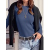 image:imageANRABESS Long Sleeve Shirts for Women Waffle Knit Tops  Crew Neck Slim Fitted TShirtsFall Lightweight SweaterSoft Basic TeeCasual Going Out OutfitsWork Everyday Wear ClothingNavy Blue