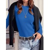 image:imageANRABESS Long Sleeve Shirts for Women Waffle Knit Tops  Crew Neck Slim Fitted TShirtsFall Lightweight SweaterSoft Basic TeeCasual Going Out OutfitsWork Everyday Wear ClothingRoyal Blue