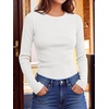 image:imageANRABESS Long Sleeve Shirts for Women Waffle Knit Tops  Crew Neck Slim Fitted TShirtsFall Lightweight SweaterSoft Basic TeeCasual Going Out OutfitsWork Everyday Wear ClothingWhite