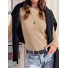 image:imageANRABESS Long Sleeve Shirts for Women Waffle Knit Tops  Crew Neck Slim Fitted TShirtsFall Lightweight SweaterSoft Basic TeeCasual Going Out OutfitsWork Everyday Wear ClothingLight Brown