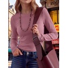 image:imageANRABESS Long Sleeve Shirts for Women Waffle Knit Tops  Crew Neck Slim Fitted TShirtsFall Lightweight SweaterSoft Basic TeeCasual Going Out OutfitsWork Everyday Wear ClothingMauve