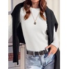 image:imageANRABESS Long Sleeve Shirts for Women Waffle Knit Tops  Crew Neck Slim Fitted TShirtsFall Lightweight SweaterSoft Basic TeeCasual Going Out OutfitsWork Everyday Wear ClothingWhite