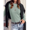 image:imageANRABESS Long Sleeve Shirts for Women Waffle Knit Tops  Crew Neck Slim Fitted TShirtsFall Lightweight SweaterSoft Basic TeeCasual Going Out OutfitsWork Everyday Wear ClothingLight Green
