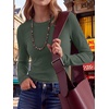 image:imageANRABESS Long Sleeve Shirts for Women Waffle Knit Tops  Crew Neck Slim Fitted TShirtsFall Lightweight SweaterSoft Basic TeeCasual Going Out OutfitsWork Everyday Wear ClothingArmy Green