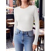 image:imageANRABESS Long Sleeve Shirts for Women Waffle Knit Tops  Crew Neck Slim Fitted TShirtsFall Lightweight SweaterSoft Basic TeeCasual Going Out OutfitsWork Everyday Wear ClothingWhite