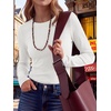 image:imageANRABESS Long Sleeve Shirts for Women Waffle Knit Tops  Crew Neck Slim Fitted TShirtsFall Lightweight SweaterSoft Basic TeeCasual Going Out OutfitsWork Everyday Wear ClothingWhite