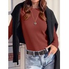 image:imageANRABESS Long Sleeve Shirts for Women Waffle Knit Tops  Crew Neck Slim Fitted TShirtsFall Lightweight SweaterSoft Basic TeeCasual Going Out OutfitsWork Everyday Wear ClothingBirck Red