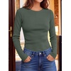 image:imageANRABESS Long Sleeve Shirts for Women Waffle Knit Tops  Crew Neck Slim Fitted TShirtsFall Lightweight SweaterSoft Basic TeeCasual Going Out OutfitsWork Everyday Wear ClothingArmy Green