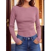 image:imageANRABESS Long Sleeve Shirts for Women Waffle Knit Tops  Crew Neck Slim Fitted TShirtsFall Lightweight SweaterSoft Basic TeeCasual Going Out OutfitsWork Everyday Wear ClothingMauve