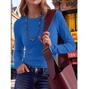 image:imageANRABESS Long Sleeve Shirts for Women Waffle Knit Tops  Crew Neck Slim Fitted TShirtsFall Lightweight SweaterSoft Basic TeeCasual Going Out OutfitsWork Everyday Wear ClothingRoyal Blue