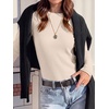 image:imageANRABESS Long Sleeve Shirts for Women Waffle Knit Tops  Crew Neck Slim Fitted TShirtsFall Lightweight SweaterSoft Basic TeeCasual Going Out OutfitsWork Everyday Wear ClothingParchment
