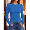 image:imageANRABESS Long Sleeve Shirts for Women Waffle Knit Tops  Crew Neck Slim Fitted TShirtsFall Lightweight SweaterSoft Basic TeeCasual Going Out OutfitsWork Everyday Wear ClothingRoyal Blue