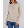 image:imageANRABESS Sweaters for Women Long Sleeve Lightweight Crewneck Soft Basic Knit Loose Fit Pullover Top 2026 Fall Trendy OutfitsAlmond