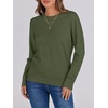 image:imageANRABESS Sweaters for Women Long Sleeve Lightweight Crewneck Soft Basic Knit Loose Fit Pullover Top 2026 Fall Trendy OutfitsArmy Green