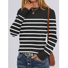image:imageANRABESS Sweaters for Women Long Sleeve Lightweight Crewneck Soft Basic Knit Loose Fit Pullover Top 2026 Fall Trendy OutfitsBlack White