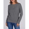 image:imageANRABESS Sweaters for Women Long Sleeve Lightweight Crewneck Soft Basic Knit Loose Fit Pullover Top 2026 Fall Trendy OutfitsDark Gray