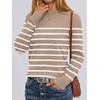 image:imageANRABESS Sweaters for Women Long Sleeve Lightweight Crewneck Soft Basic Knit Loose Fit Pullover Top 2026 Fall Trendy OutfitsKhaki White