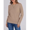 image:imageANRABESS Sweaters for Women Long Sleeve Lightweight Crewneck Soft Basic Knit Loose Fit Pullover Top 2026 Fall Trendy OutfitsWarm Khaki