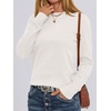 image:imageANRABESS Sweaters for Women Long Sleeve Lightweight Crewneck Soft Basic Knit Loose Fit Pullover Top 2026 Fall Trendy OutfitsWhite