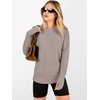 image:imageANRABESS Women Long Sleeve Ribbed Sweaters amp Thumb Hole  Casual Fall Outfits Crew Neck Pullover Tunic Top for Leggings Winter Transition Layering Clothing Work Travel amp WorkoutGray Apricot