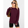 image:imageANRABESS Women Long Sleeve Ribbed Sweaters amp Thumb Hole  Casual Fall Outfits Crew Neck Pullover Tunic Top for Leggings Winter Transition Layering Clothing Work Travel amp WorkoutWine Red