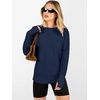 image:imageANRABESS Women Long Sleeve Ribbed Sweaters amp Thumb Hole  Casual Fall Outfits Crew Neck Pullover Tunic Top for Leggings Winter Transition Layering Clothing Work Travel amp WorkoutNavy Blue
