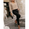 image:imageANRABESS Womens Business Casual Blouses Long Sleeve Tops  V Neck Puff Sleeve Smocked Cuff Shirts Soft Breathable Dressy Elegant Office Work Outfits Fall Spring ClothesYellow Khaki
