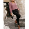 image:imageANRABESS Womens Business Casual Blouses Long Sleeve Tops  V Neck Puff Sleeve Smocked Cuff Shirts Soft Breathable Dressy Elegant Office Work Outfits Fall Spring ClothesDusty Rose