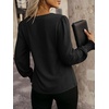 image:imageANRABESS Womens Business Casual Blouses Long Sleeve Tops  V Neck Puff Sleeve Smocked Cuff Shirts Soft Breathable Dressy Elegant Office Work Outfits Fall Spring ClothesBlack