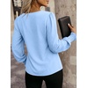 image:imageANRABESS Womens Business Casual Blouses Long Sleeve Tops  V Neck Puff Sleeve Smocked Cuff Shirts Soft Breathable Dressy Elegant Office Work Outfits Fall Spring ClothesBright Bblue