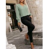image:imageANRABESS Womens Business Casual Blouses Long Sleeve Tops  V Neck Puff Sleeve Smocked Cuff Shirts Soft Breathable Dressy Elegant Office Work Outfits Fall Spring ClothesLight Green