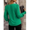 image:imageANRABESS Womens Business Casual Blouses Long Sleeve Tops  V Neck Puff Sleeve Smocked Cuff Shirts Soft Breathable Dressy Elegant Office Work Outfits Fall Spring ClothesGreen