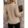 image:imageANRABESS Womens Business Casual Blouses Long Sleeve Tops  V Neck Puff Sleeve Smocked Cuff Shirts Soft Breathable Dressy Elegant Office Work Outfits Fall Spring ClothesYellow Khaki