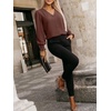 image:imageANRABESS Womens Business Casual Blouses Long Sleeve Tops  V Neck Puff Sleeve Smocked Cuff Shirts Soft Breathable Dressy Elegant Office Work Outfits Fall Spring ClothesCoffee