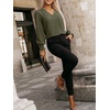 image:imageANRABESS Womens Business Casual Blouses Long Sleeve Tops  V Neck Puff Sleeve Smocked Cuff Shirts Soft Breathable Dressy Elegant Office Work Outfits Fall Spring ClothesArmy Green