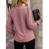 image:imageANRABESS Womens Business Casual Blouses Long Sleeve Tops  V Neck Puff Sleeve Smocked Cuff Shirts Soft Breathable Dressy Elegant Office Work Outfits Fall Spring ClothesDusty Rose