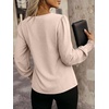 image:imageANRABESS Womens Business Casual Blouses Long Sleeve Tops  V Neck Puff Sleeve Smocked Cuff Shirts Soft Breathable Dressy Elegant Office Work Outfits Fall Spring ClothesParchment