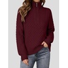 image:imageANRABESS Womens Cable Knit Quarter Zip Pullover Sweaters  Long Sleeve V Neck Collared Cozy Warm Loose Tops Business Casual Work Office Daily Wear 2026 Fall Winter Fashion OutfitsDark Red