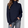 image:imageANRABESS Womens Cable Knit Quarter Zip Pullover Sweaters  Long Sleeve V Neck Collared Cozy Warm Loose Tops Business Casual Work Office Daily Wear 2026 Fall Winter Fashion OutfitsNavy Blue