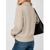 image:imageANRABESS Womens Cable Knit Quarter Zip Pullover Sweaters  Long Sleeve V Neck Collared Cozy Warm Loose Tops Business Casual Work Office Daily Wear 2026 Fall Winter Fashion OutfitsAlmond