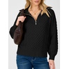 image:imageANRABESS Womens Cable Knit Quarter Zip Pullover Sweaters  Long Sleeve V Neck Collared Cozy Warm Loose Tops Business Casual Work Office Daily Wear 2026 Fall Winter Fashion OutfitsBlack