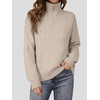image:imageANRABESS Womens Cable Knit Quarter Zip Pullover Sweaters  Long Sleeve V Neck Collared Cozy Warm Loose Tops Business Casual Work Office Daily Wear 2026 Fall Winter Fashion OutfitsAlmond